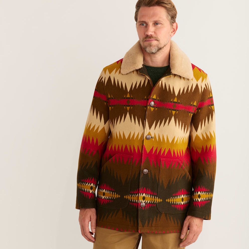 Pendleton MEN'S BROWNSVILLE SHEARLING-COLLAR WOOL COAT XXL **NEW**